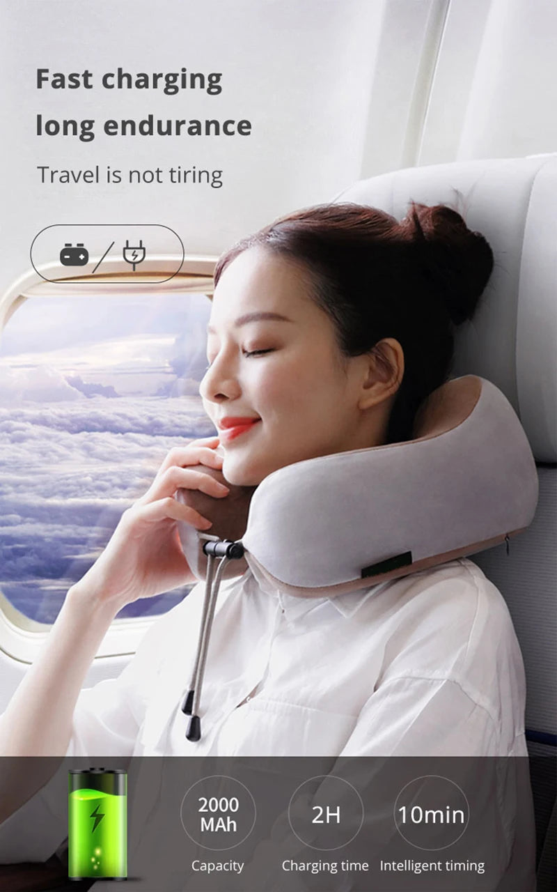 Multifunctional Portable U Shaped Electric Neck Massager Pillow Shoulder Cervical Outdoor Home Car Relaxing Massager