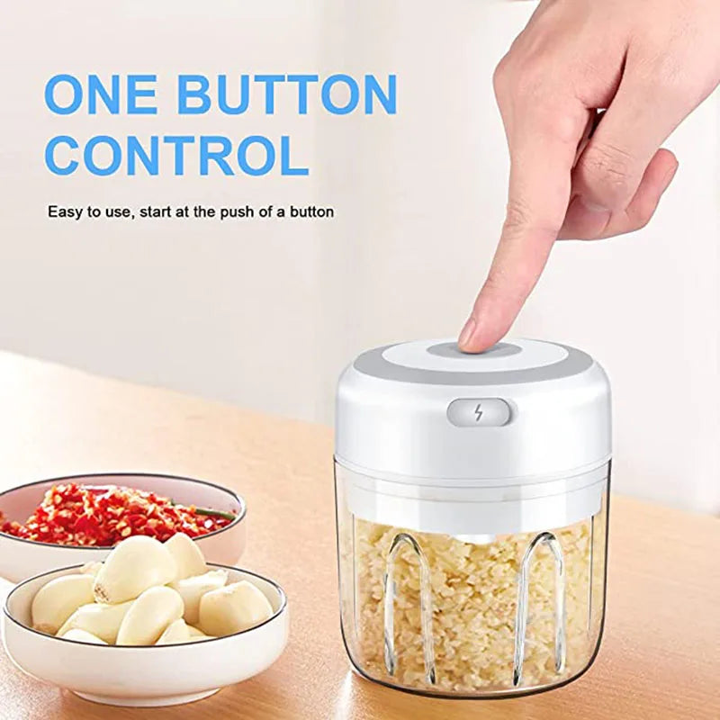 100/250ml Electric Garlic Masher Mini Chopper Vegetable Chili Meat Ginger Masher Machine USB Charging Blenders Kitchen Gadgets