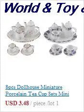 15Pcs 1:12 Miniature Porcelain Tea Cup Set Chintz Flower Tableware Kitchen Dollhouse Furniture Toys For Children