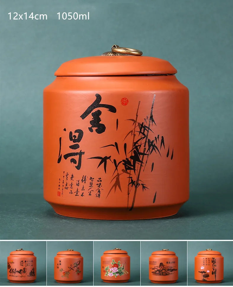 Antique Purple Clay Tea Caddy Nut Coffee Moisture-proof Jars Spice Airtight Container Home Storage Cans Kitchen Accessories