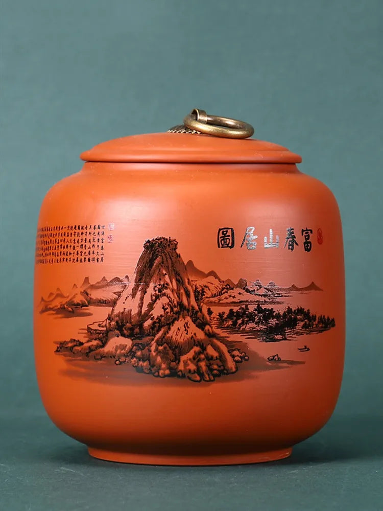 Antique Purple Clay Tea Caddy Nut Coffee Moisture-proof Jars Spice Airtight Container Home Storage Cans Kitchen Accessories