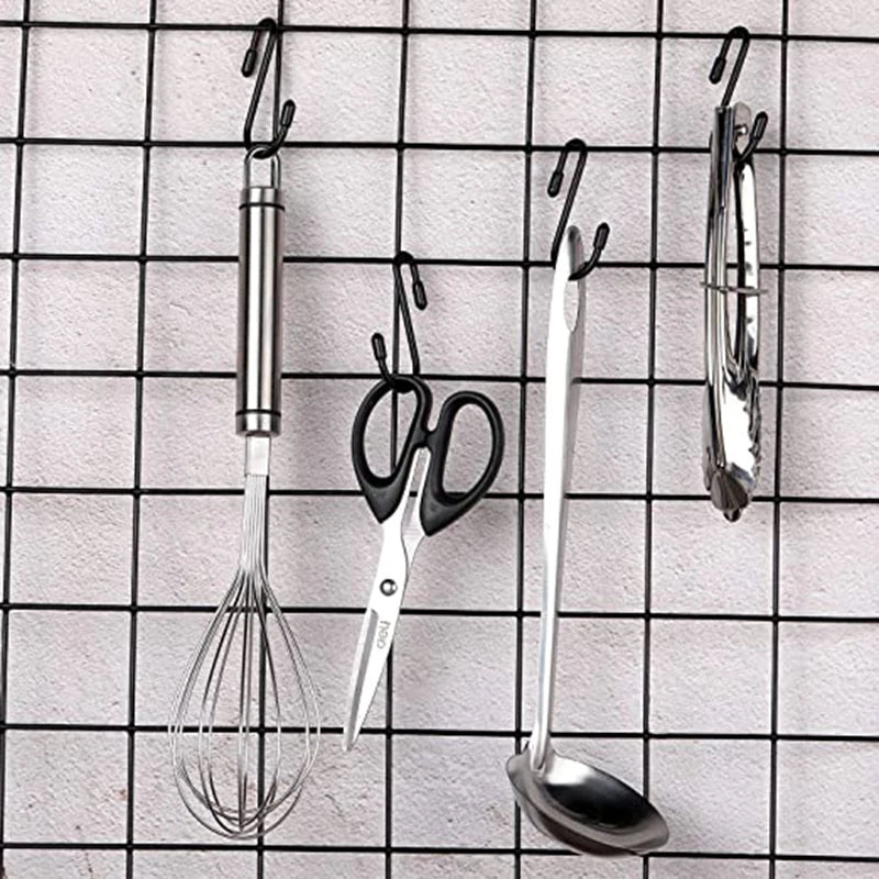 Black S Shaped Hooks Hanging Heavy Duty S Hooks Hanger for Kitchen Bathroom Bedroom Office Pan Coat Bag Plants Hanger Rack