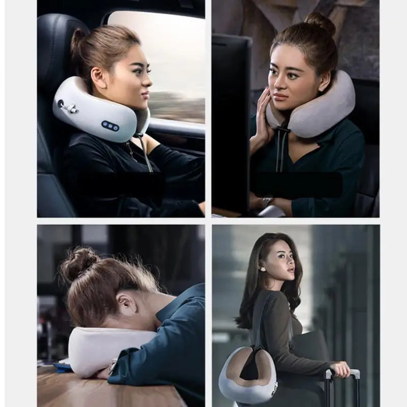 Multifunctional Portable U Shaped Electric Neck Massager Pillow Shoulder Cervical Outdoor Home Car Relaxing Massager
