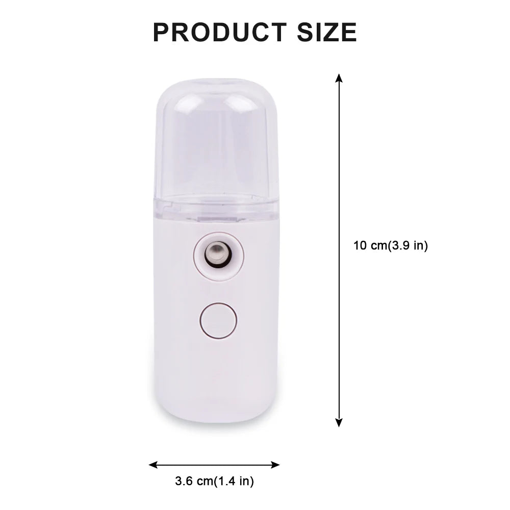 Face Steamer Humidifier USB Rechargeable Nano Mist Sprayer Facial Nebulizer Steamer Moisturizing Beauty Device Face Skin Care