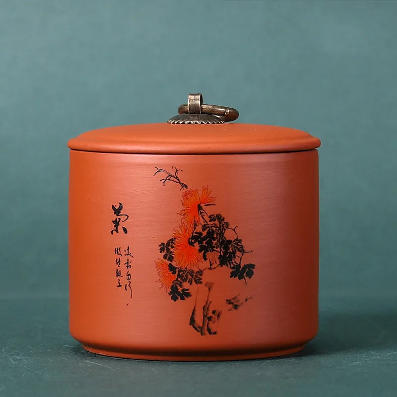 Antique Purple Clay Tea Caddy Nut Coffee Moisture-proof Jars Spice Airtight Container Home Storage Cans Kitchen Accessories