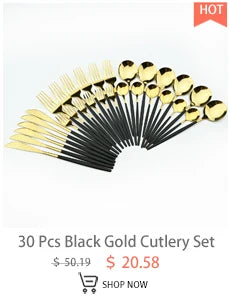 24Pcs/Set Stainless Steel Dinnerware Set Mix Gold Cutlery Set Dinner Knife Fork Coffee Spoon Tableware Kitchen Silverware Sets