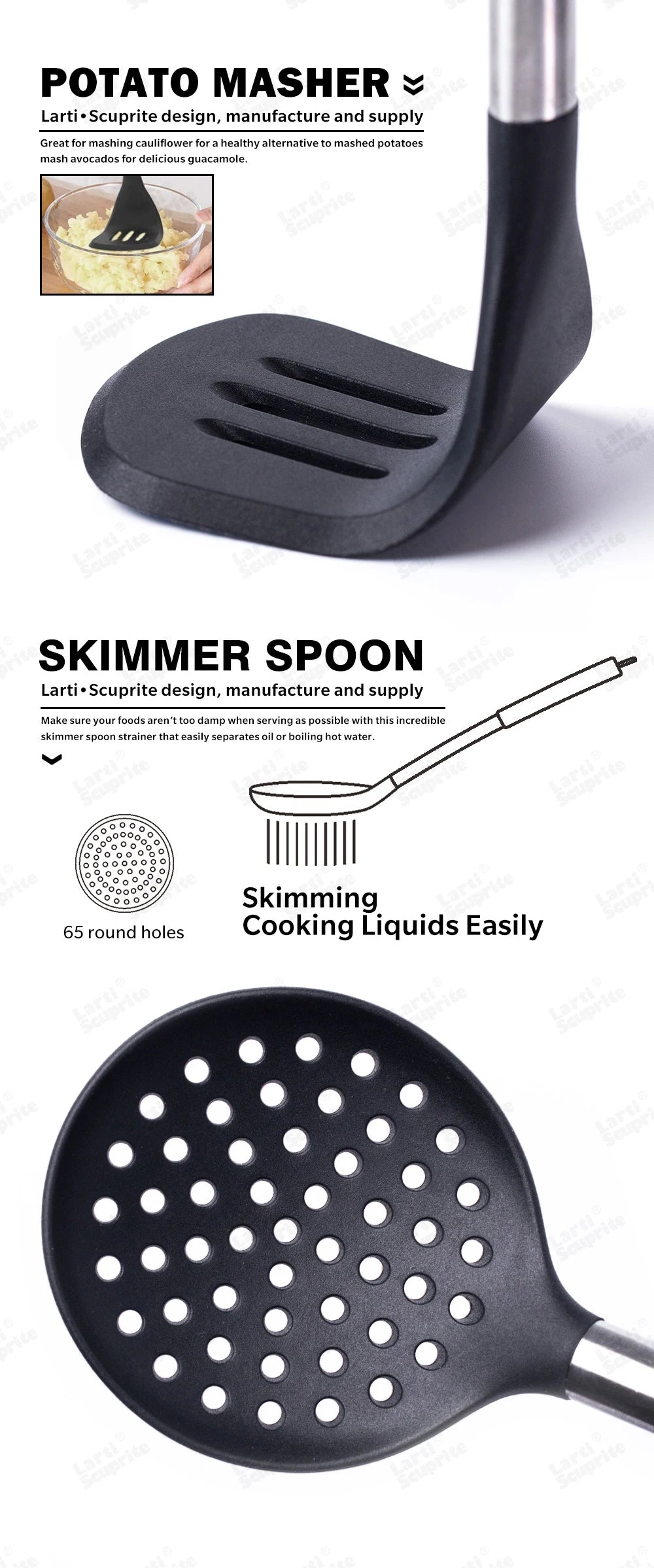 1-Pack Silicone Kitchenware Cooking Utensils Kitchen Accessories Spatula Turner Heat-resistant Soup Spoon Pasta Colander Shovel