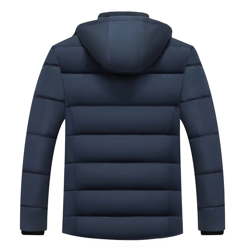 2025 New Fashion Fleece Hooded Winter Coat Men Thick Warm Mens Winter Jacket Windproof Gift For Father Husband Parka