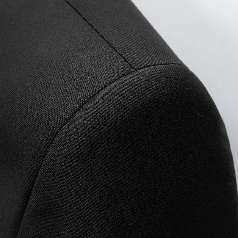 White Men's Stand Collar Chinese Style Slim Fit Two Piece Suit Set / Men Zhong Shan Blazer Jacket Coat Pants Trousers 2 Pcs 7XL