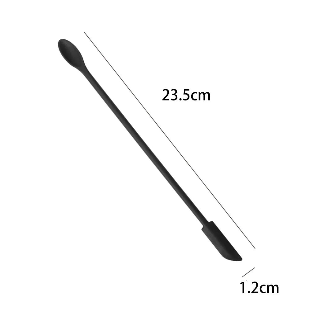 1/3/4Pcs Black Lengthen Mini Soft Jar Cake Cream Jam Scrapers Silicone Makeup Spatulas Butter Knife Kitchen Tools Accessories