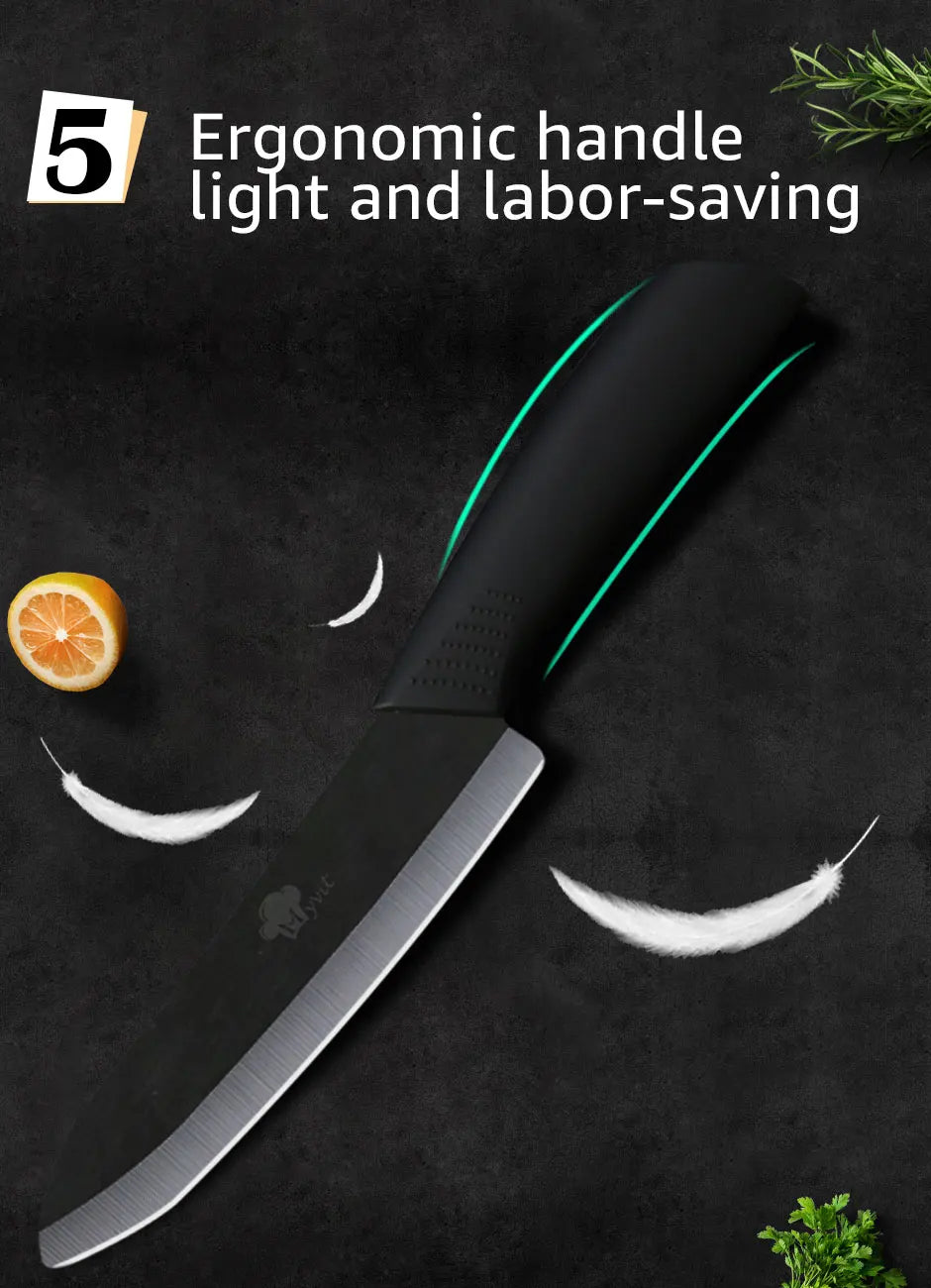 Ceramic Knife Kitchen Knives Set 3 4 5 6inch Chef Knife Utility Slicing Cutter Fruit Vegetable Baby Food Paring Anti-slip Handle