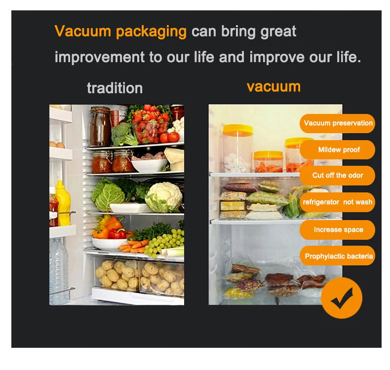 saengQ LIFE Kitchen Food Vacuum Bag Storage Bags For Vacuum Sealer Food Fresh Long Keeping 12+15+20+25+30cm*500cm Rolls/Lot