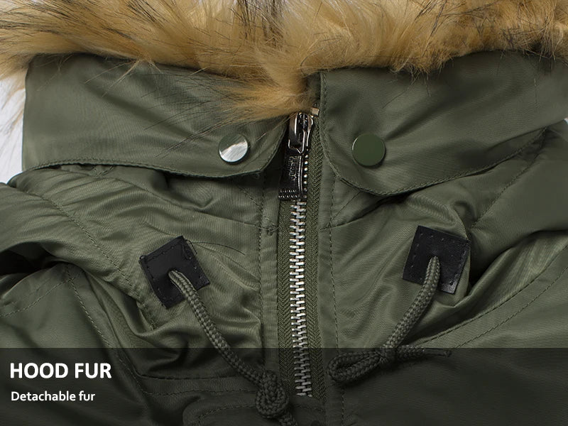 2025 Winter N3B puffer men long Куртка аляска coat military fur hood warm tactical bomber army korean thick parka