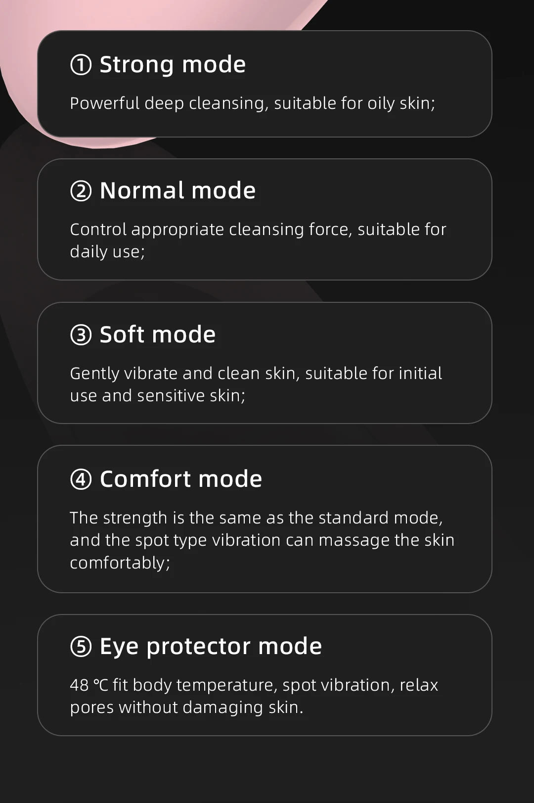 Facial Cleansing Brush with Hot Compress Eye Massager Waterproof Deep Pore Cleaning Ultrasonic Silicone 3 in 1