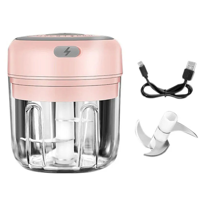 100/250ml Electric Garlic Masher Mini Chopper Vegetable Chili Meat Ginger Masher Machine USB Charging Blenders Kitchen Gadgets