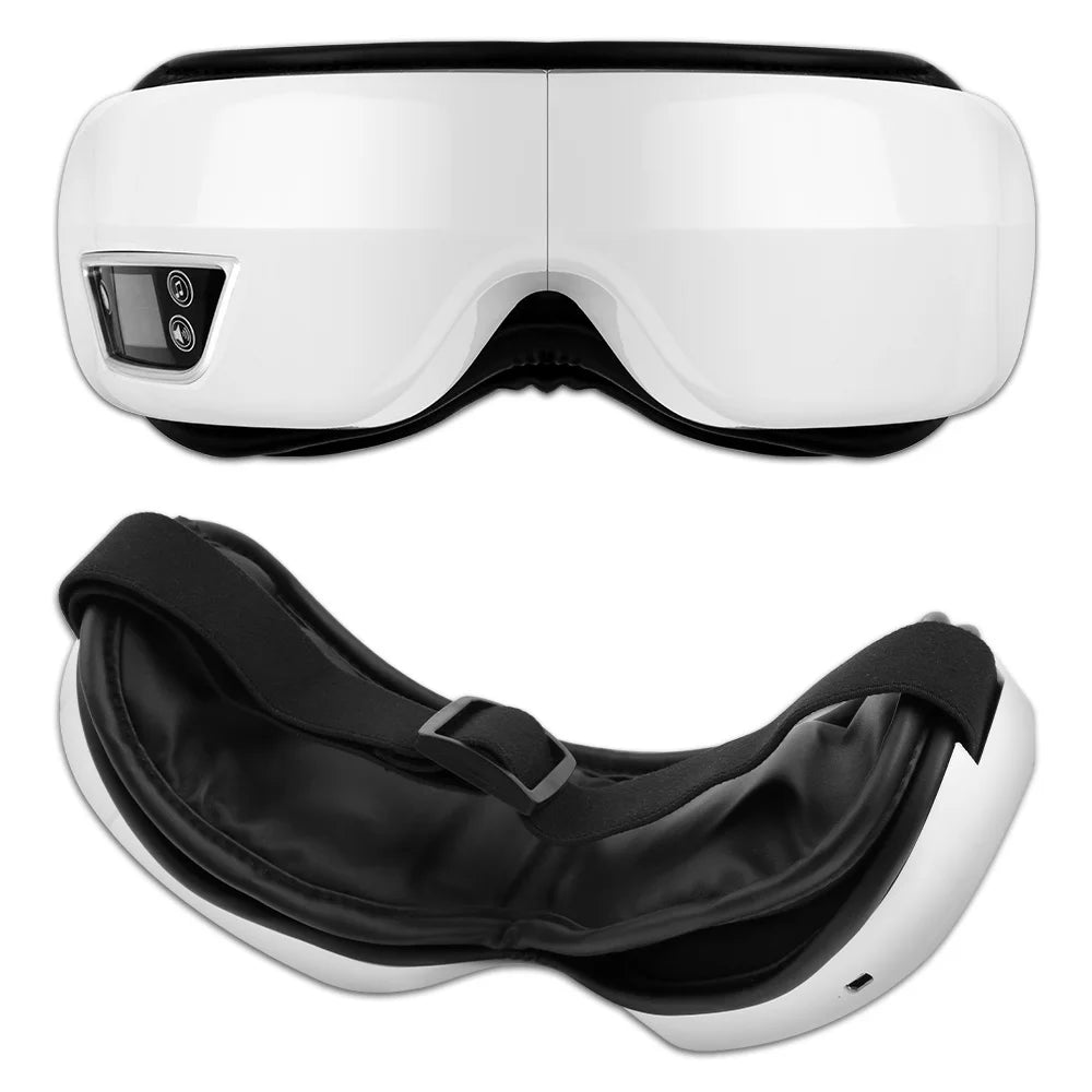 6D Smart Pressure Eye Massager Vibration Hot Compress Eyes Mask Bluetooth Music Fatigue Relief Relax Eye Wrinkles Dark Circles