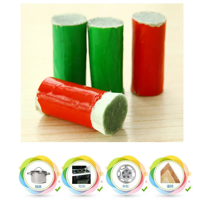 1Pcs Magic Stainless Steel Cleaning Brushes Rod Stick Metal Rust Remover Cleaning Stick Wash Brush Pot Useful Kitchen Clean Tool