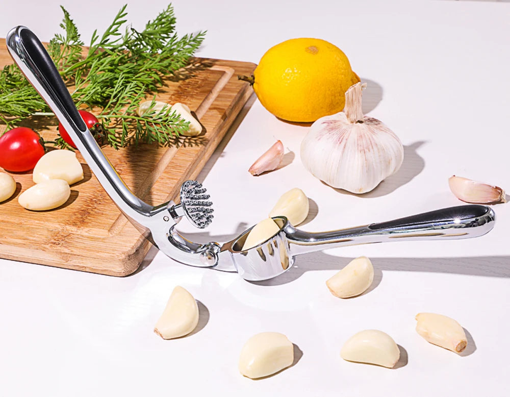 Zinc Alloy Garlic Presser Ginger Crusher Handheld Device Metal Mincer Squeezer Chopper Vegetables Masher Practical Kitchen Tools