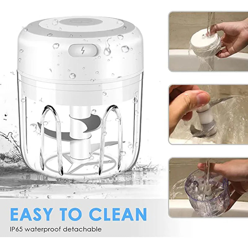 100/250ml Electric Garlic Masher Mini Chopper Vegetable Chili Meat Ginger Masher Machine USB Charging Blenders Kitchen Gadgets