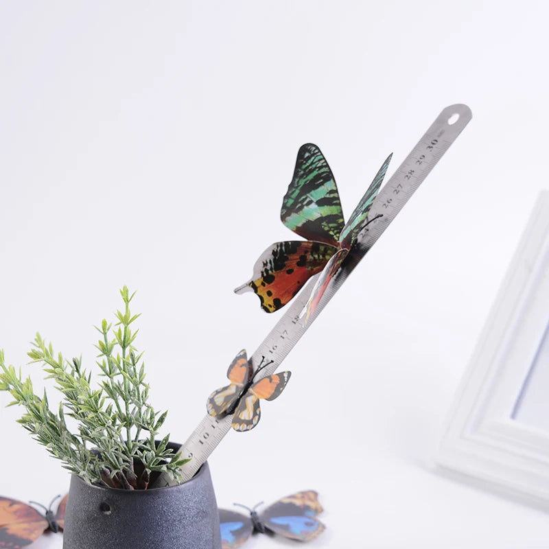 12Pcs DIY Lifelike 3D Multicolor Butterfly Magnet Fridge Magnet Wall Stickers Kids Baby Rooms Kitchen Home Decoration Free Glue