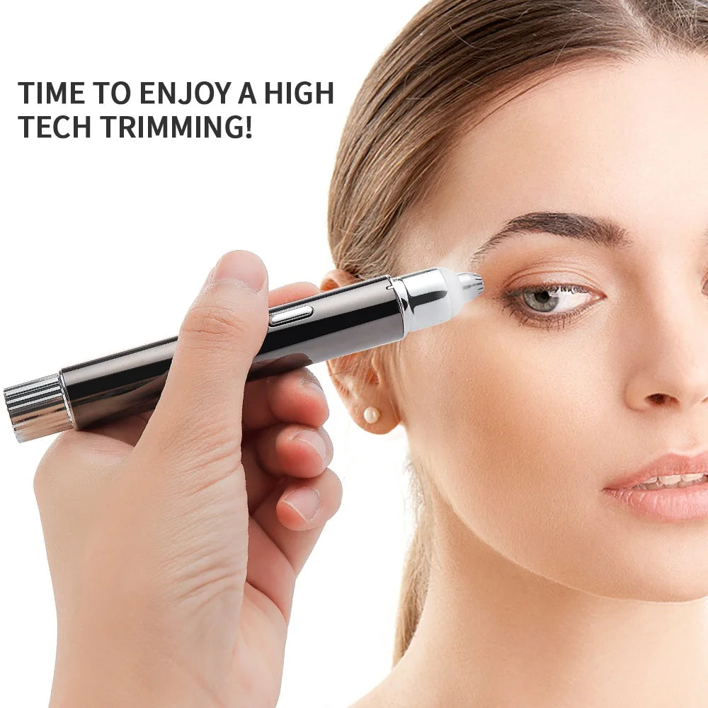 Electric Eyebrow Trimmer Epilator With Light Portable Mini Hair Shaver Facial Hair Removal Razor Lip Hair Fuzz Beard Remover