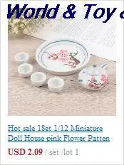 15Pcs 1:12 Miniature Porcelain Tea Cup Set Chintz Flower Tableware Kitchen Dollhouse Furniture Toys For Children