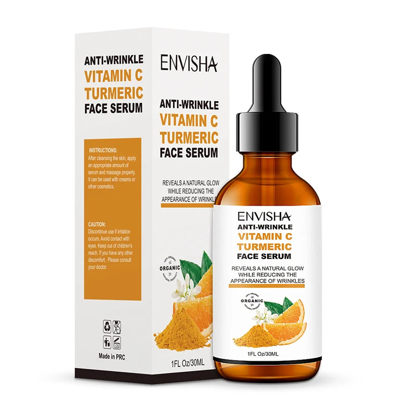 Vitamin C Turmeric Serum Facial Whitening Anti Aging Wrinkle Moisturizing Essence Face Korean Cosmetics Skin Care Shrink Pores