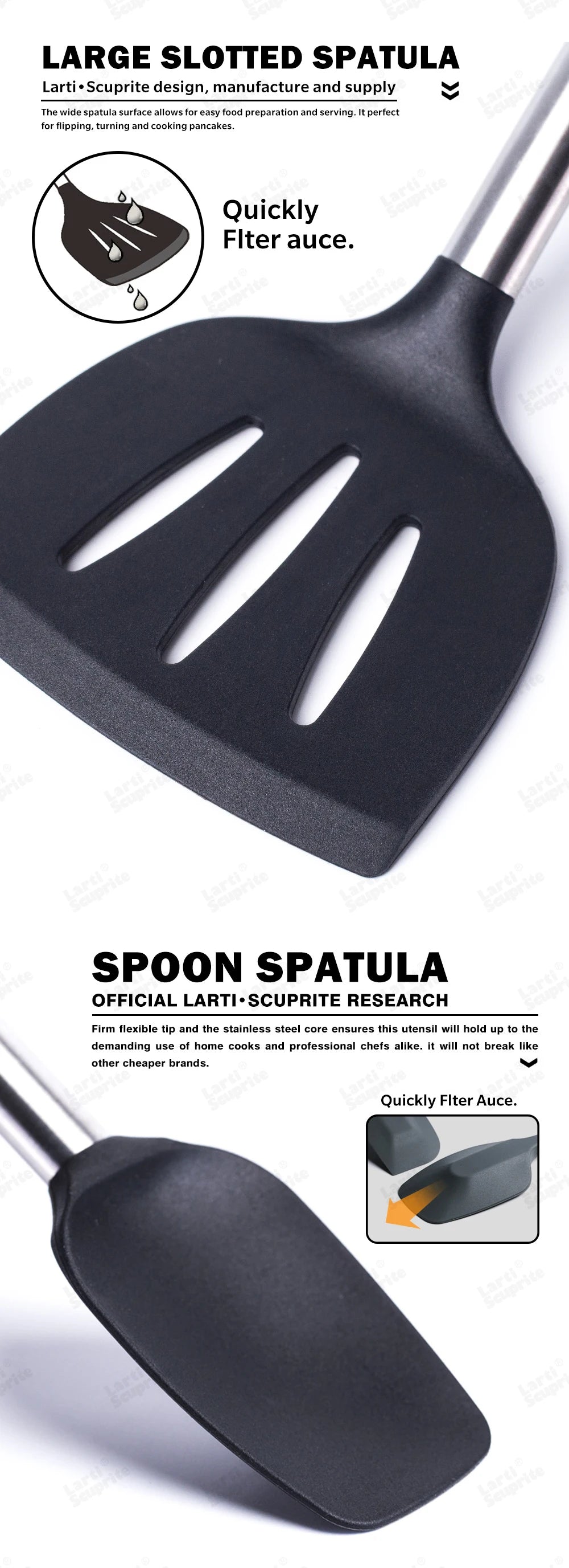 1-Pack Silicone Kitchenware Cooking Utensils Kitchen Accessories Spatula Turner Heat-resistant Soup Spoon Pasta Colander Shovel