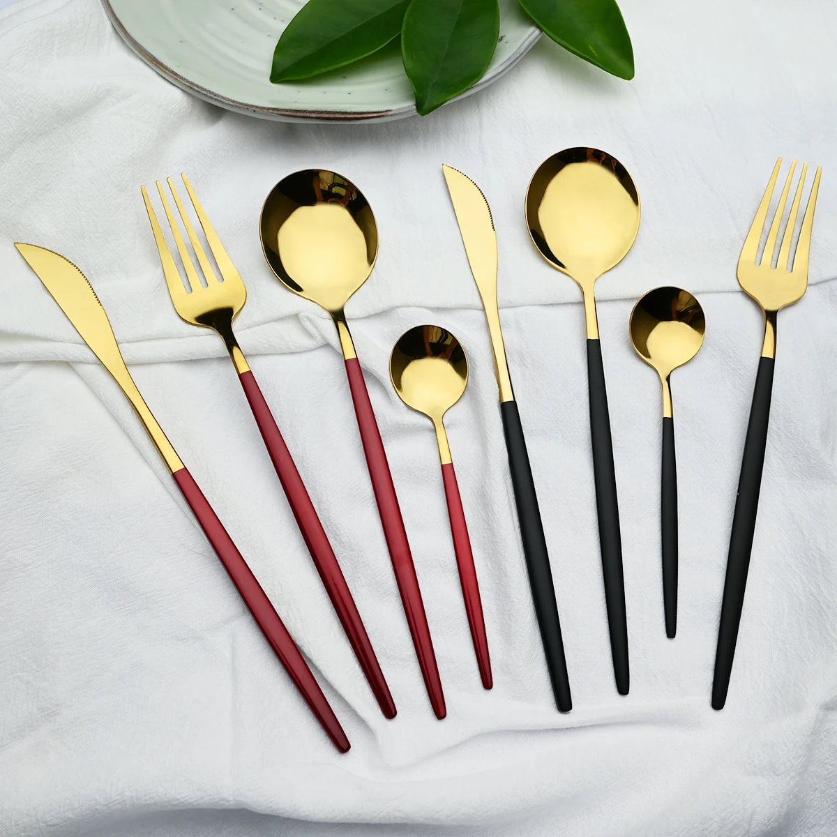 24Pcs/Set Stainless Steel Dinnerware Set Mix Gold Cutlery Set Dinner Knife Fork Coffee Spoon Tableware Kitchen Silverware Sets