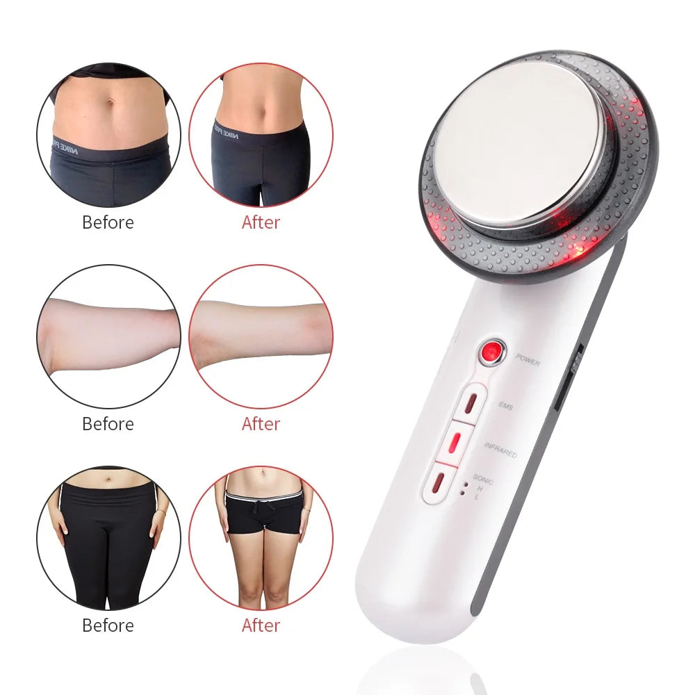 Ultrasound Cavitation Body Slimming Massager EMS Micro Current Weight Loss Far Infrared Facial Lifting Beauty Device