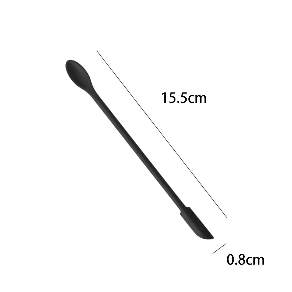 1/3/4Pcs Black Lengthen Mini Soft Jar Cake Cream Jam Scrapers Silicone Makeup Spatulas Butter Knife Kitchen Tools Accessories