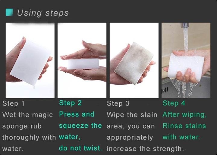 VEHHE 20/40 PCs Magic Sponge High Density Compressed Cleaning Melamine Eraser Kitchen Bathroom Sofa Cleaning Quality Supplier