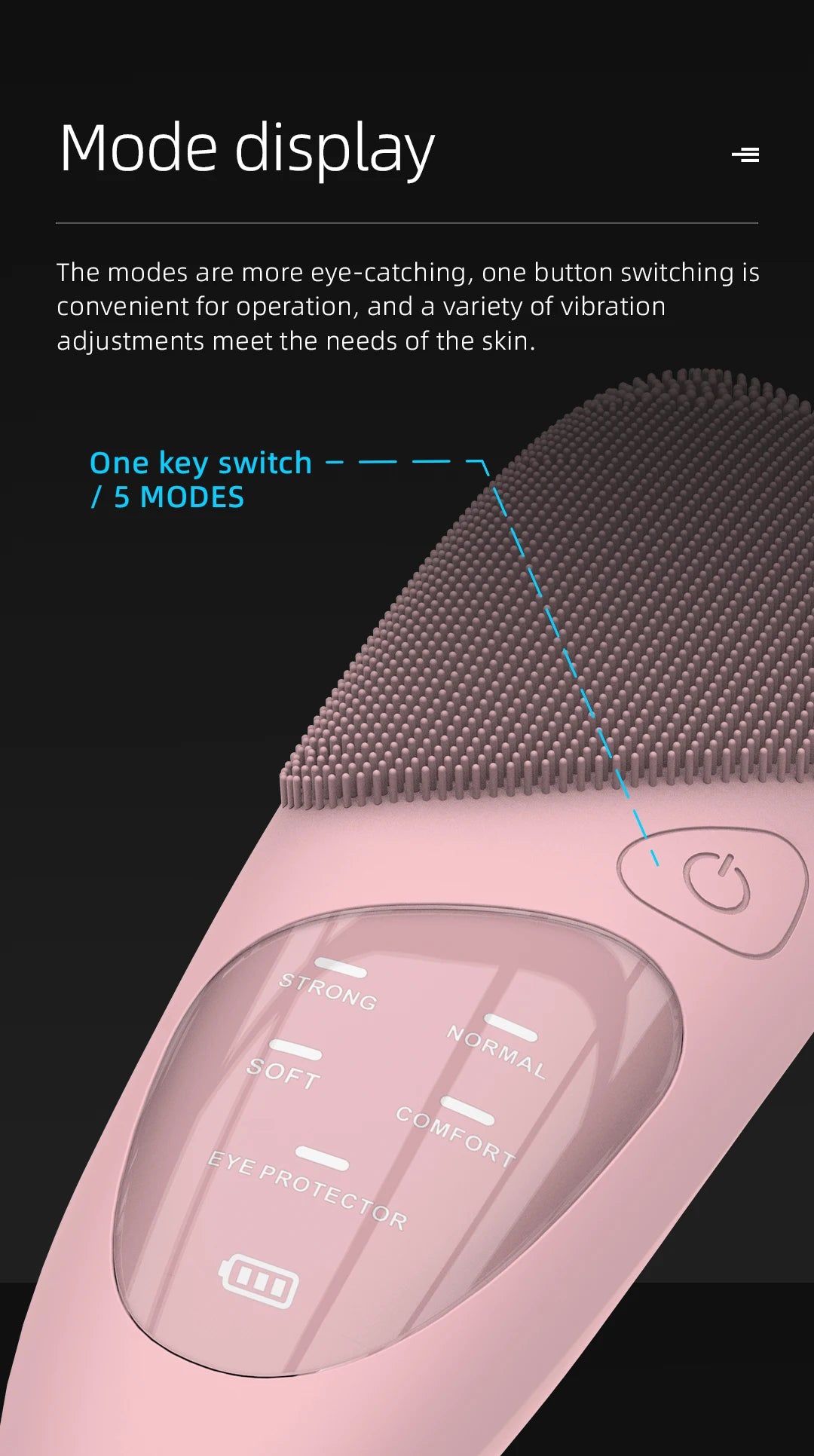 Facial Cleansing Brush with Hot Compress Eye Massager Waterproof Deep Pore Cleaning Ultrasonic Silicone 3 in 1