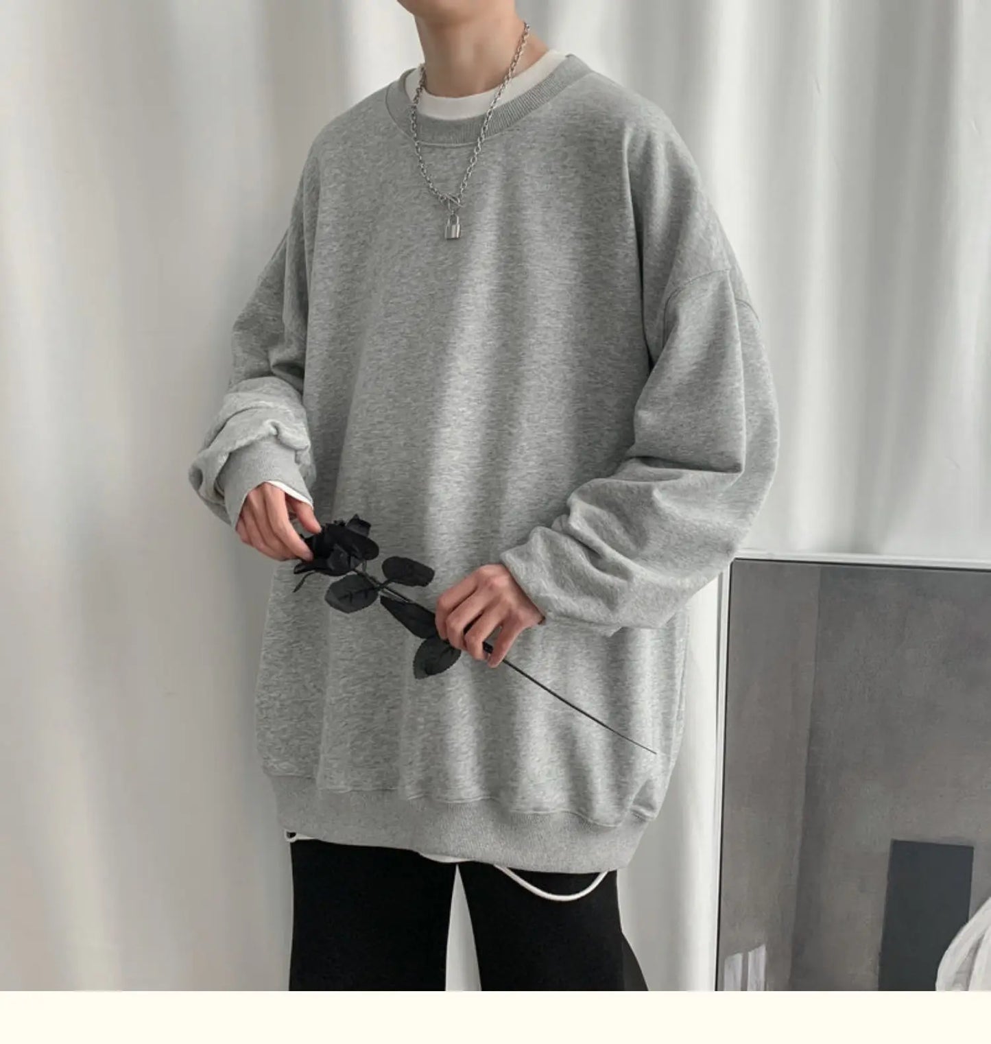 2025 Hoodies Sweatshirt Mens Black White Hip Hop Punk Pullover Streetwear Casual Fashion Clothes Mens Oversized Korean Harajuku