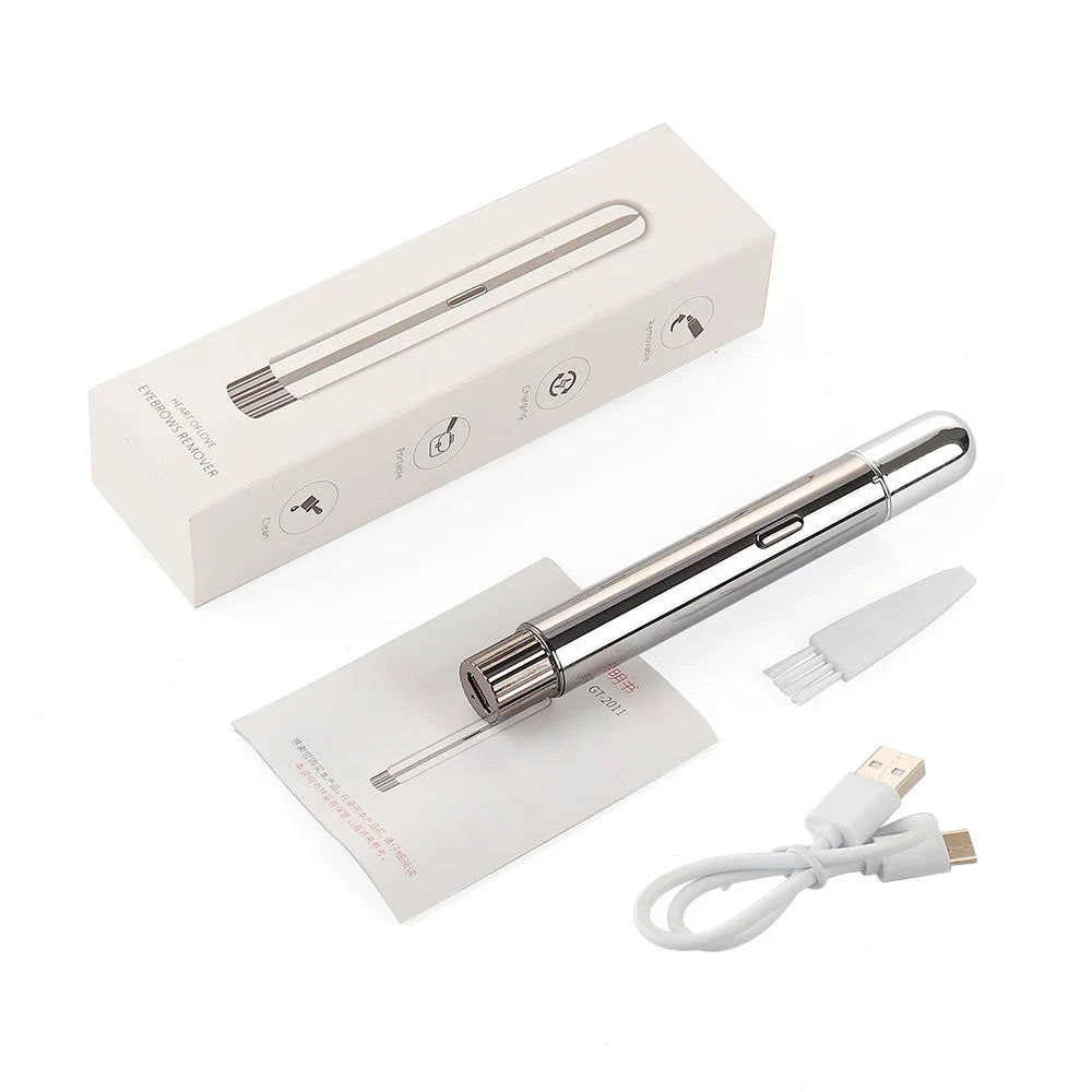 Electric Eyebrow Trimmer Epilator With Light Portable Mini Hair Shaver Facial Hair Removal Razor Lip Hair Fuzz Beard Remover