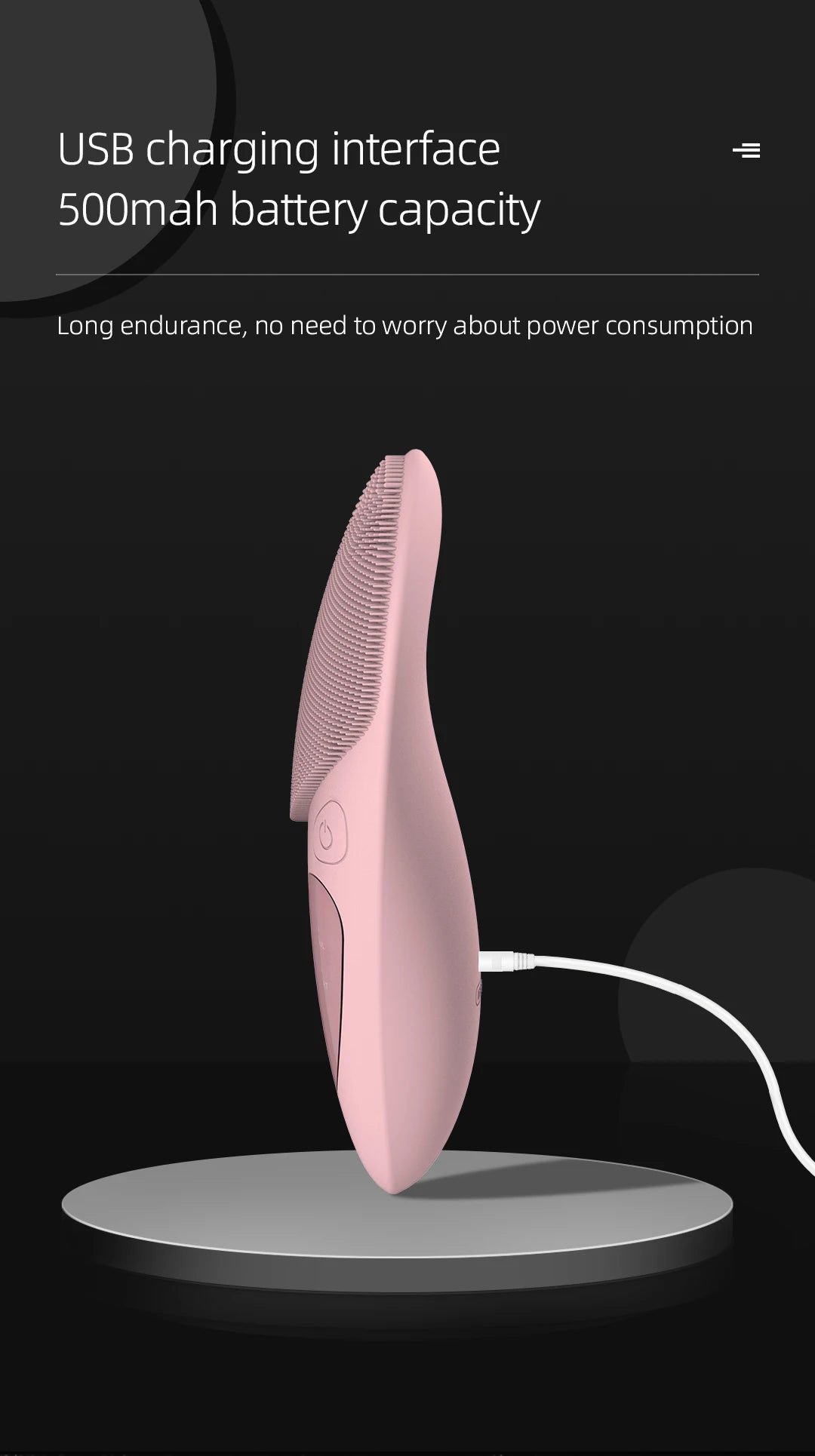 Facial Cleansing Brush with Hot Compress Eye Massager Waterproof Deep Pore Cleaning Ultrasonic Silicone 3 in 1