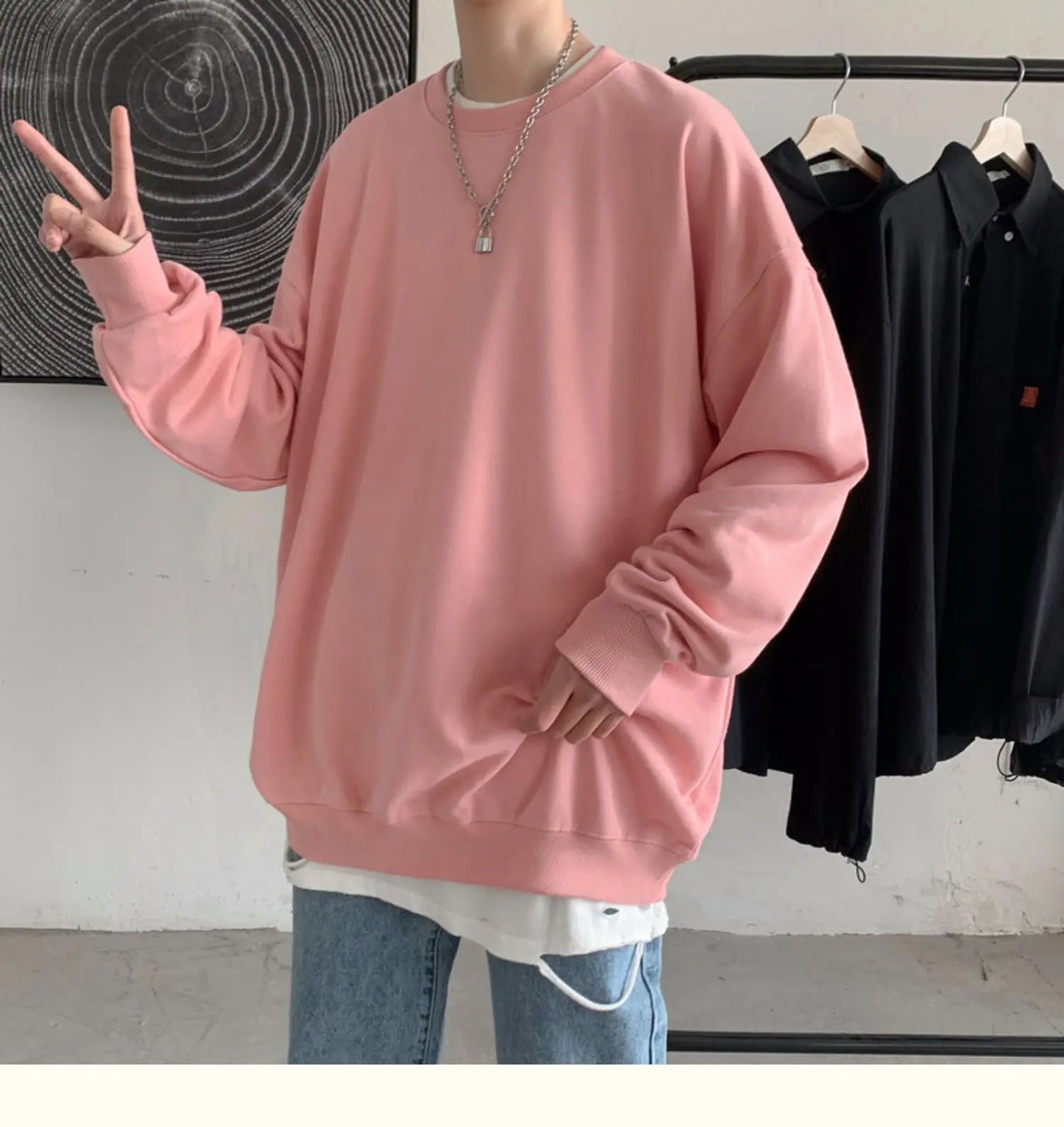 2025 Hoodies Sweatshirt Mens Black White Hip Hop Punk Pullover Streetwear Casual Fashion Clothes Mens Oversized Korean Harajuku