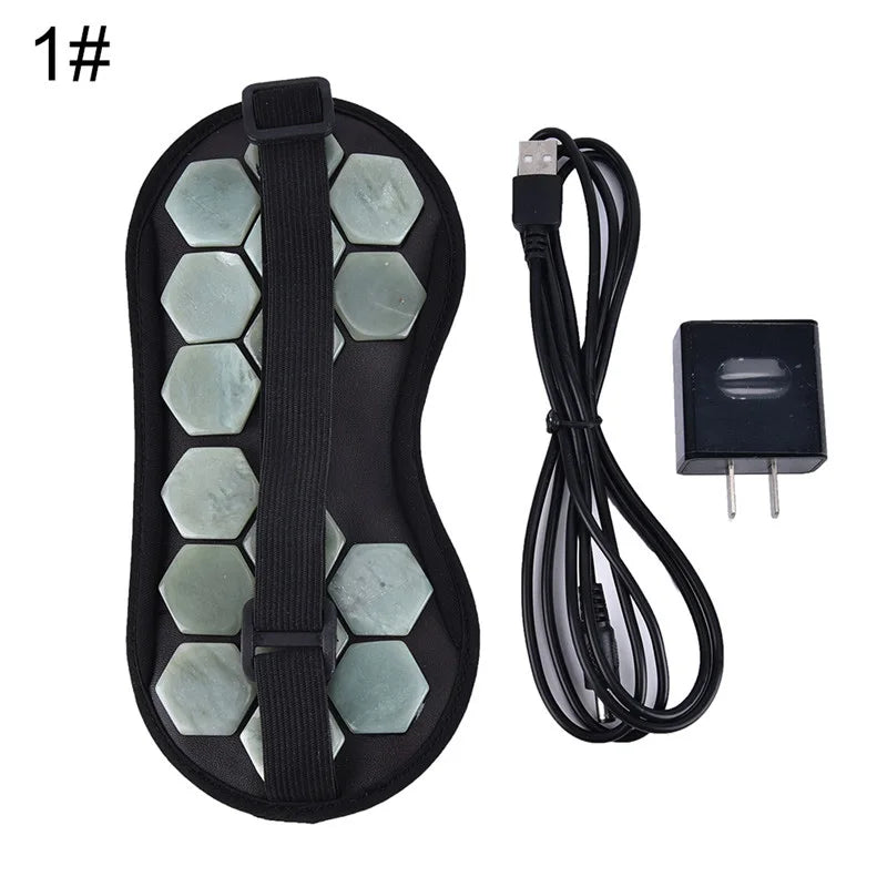 Electric Jade Eye Stone Mask Tourmaline Heating Eye Massager Hot Compress For Eye Muscle Relaxation Relieve Insomnia
