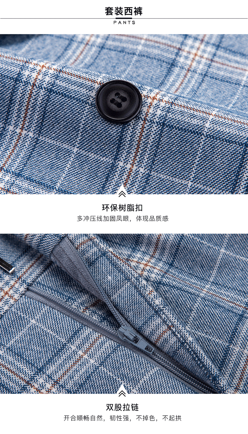 ( Blazer + Vest+Pants ) High-end Brand Fashion Plaid Men's Formal Business Suit 3Pce Groom Wedding Dress Tuxedo Casual Slim Suit