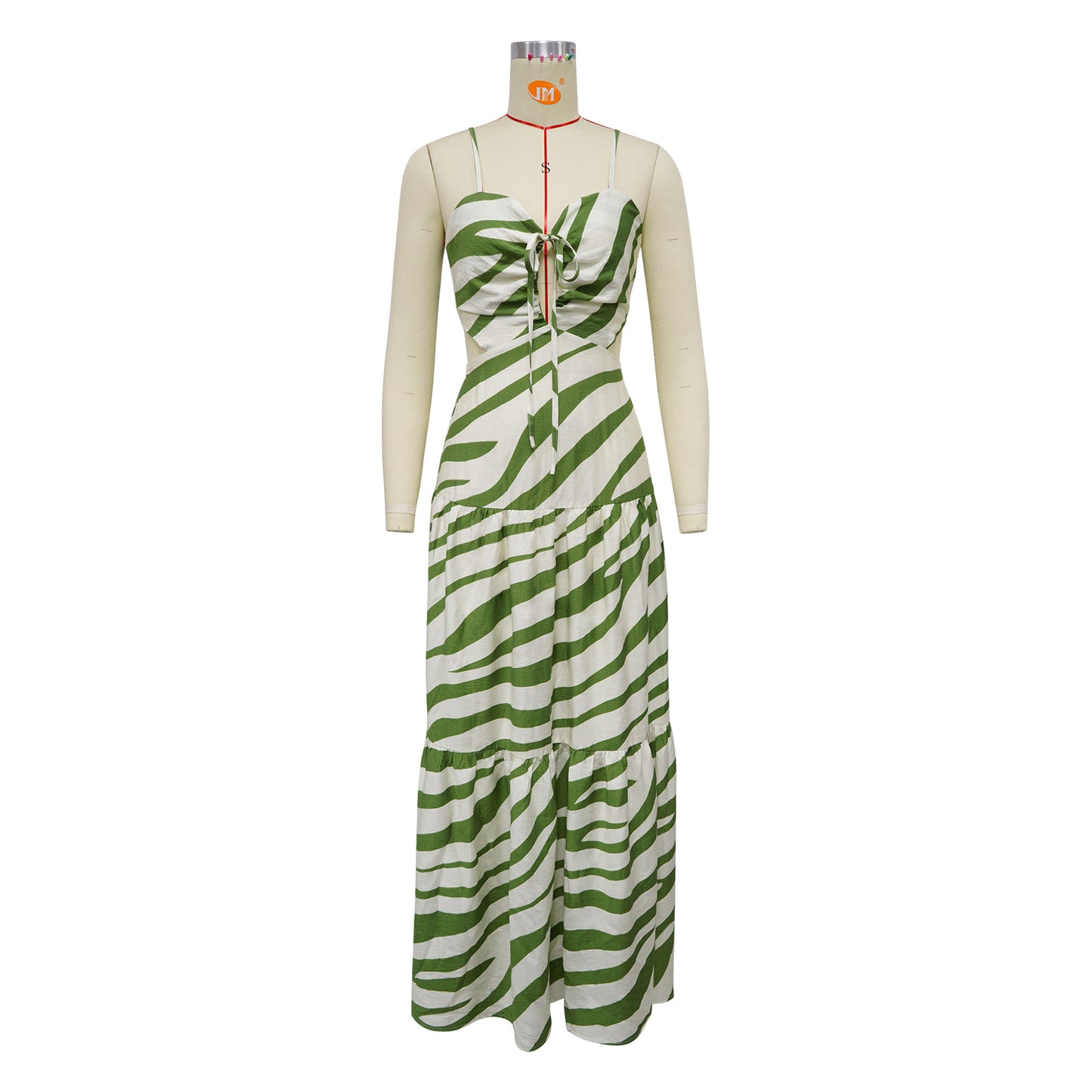 CM.YAYA Printed Women Strap Sleeveless Backless Long Dress 2025 Birthday Beach Evening Sexy Night Party Maxi Dresses Vestidos