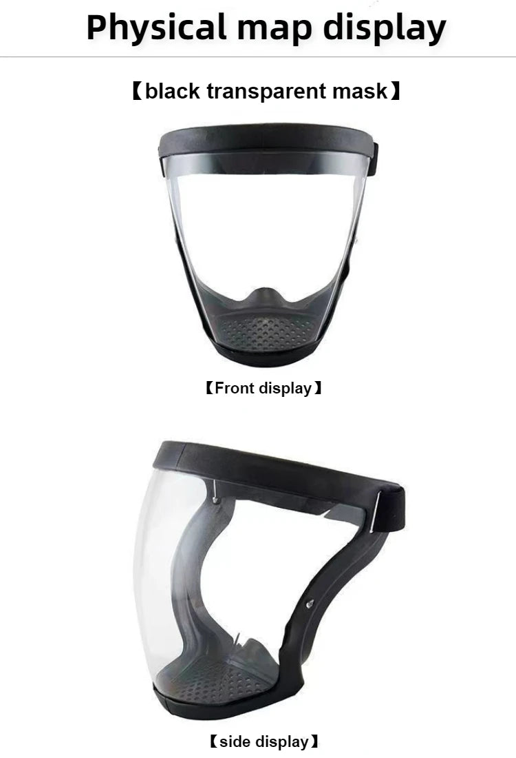 Transparent Security Protection Shield Full Face Shield for Kitchen Tools Oil-splash Proof Moto Cycling Windproof Glasses Mask