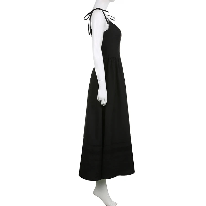 Darlingaga Gothic Grunge Corset Strap Long Dress Summer Lace Patchwork Dark Academia Party Female Dress Maxi Fashion Vintage Y2K