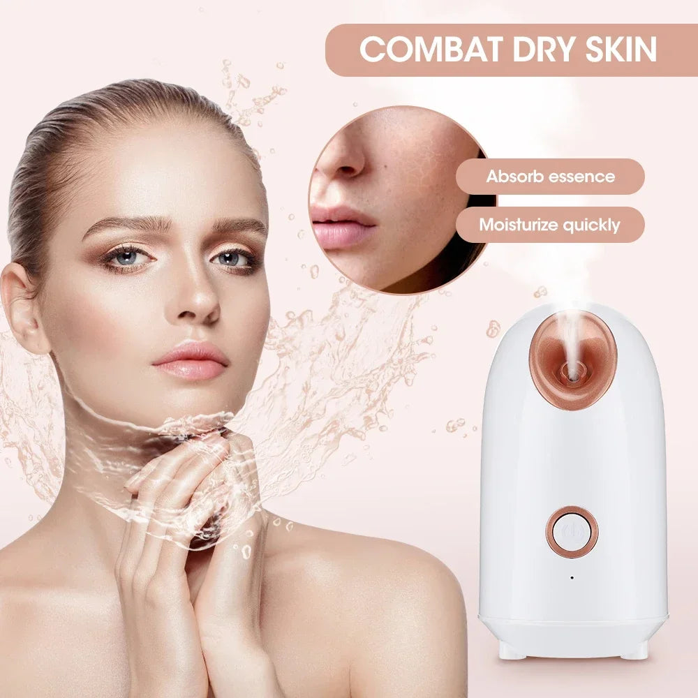 Face Steamer Humidifier Hot & Cold Nano Mist Sprayer SPA Facial Nebulizer Steamer Moisturizing Beauty Device Face Skin Care