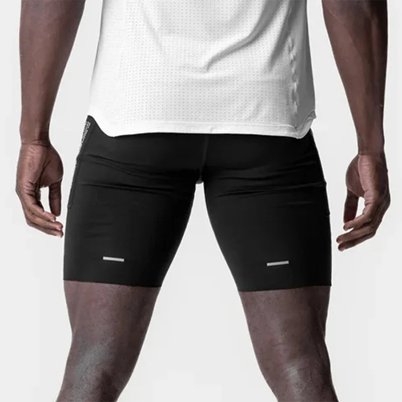Men's Summer Quick Dry Sports Skinny Slim Stretch Shorts Man Running Gym Fitness Jogger Short Pants Male Bodybuilding Leggings