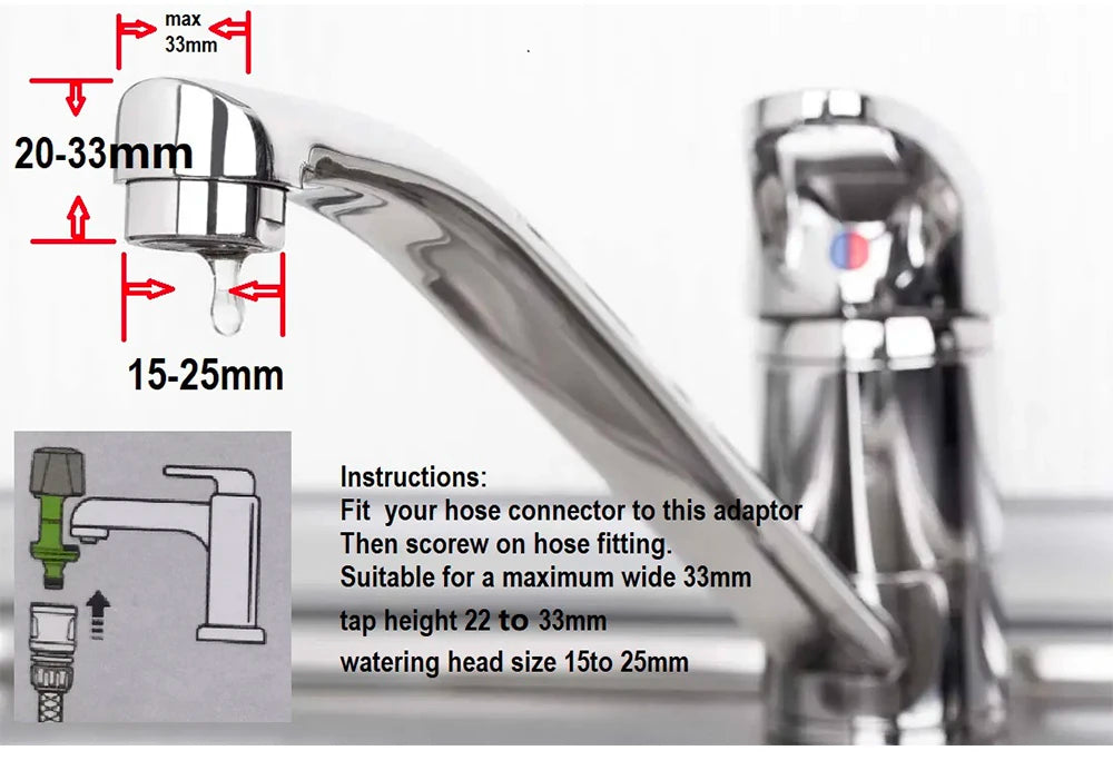 Faucet Universal Hose Connector Kitchen Quick Coupling Garden Watering Irrigation Water Pipe Adapter Reusable Connecting Pieces