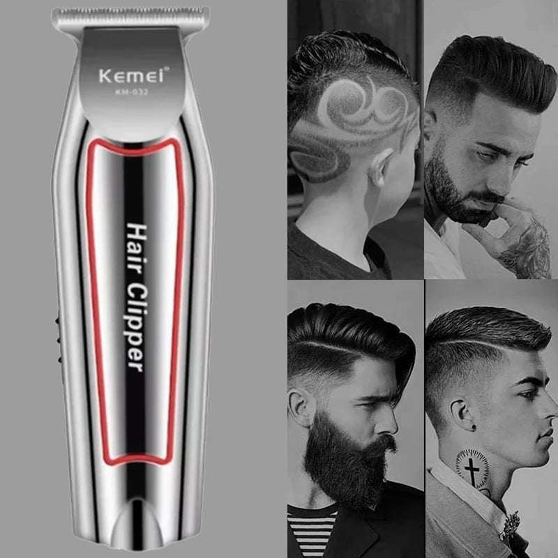 Kemei Beard Hair Trimmer Men's Hair Clipper Rechargeable Mustache Facial Shaver Bald Head Haircut Machine Electric Trimer