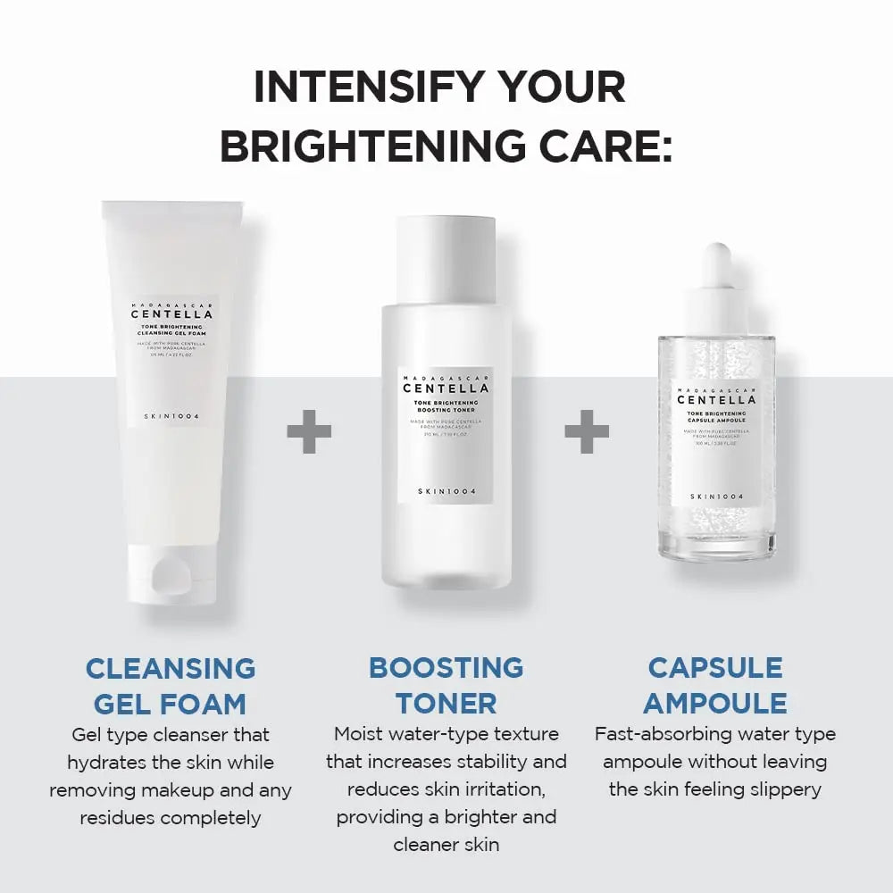Korean Centella Brightening Toner Gel Facial Cleanser Ampoule Moisturizing Face Serum and Cream Skincare Original Products Set