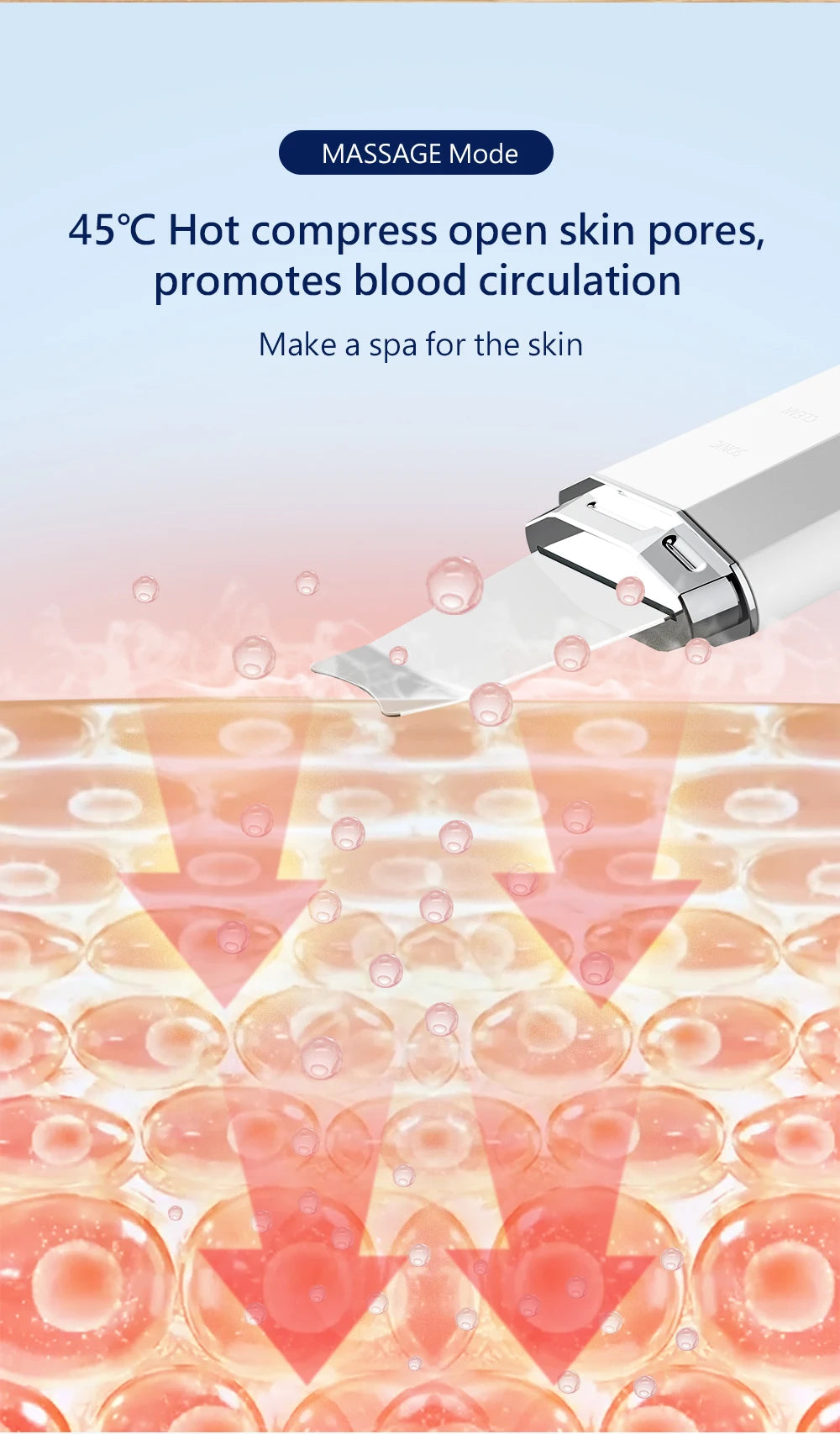 ANLAN Ultrasonic Skin Scrubber Ion Deep Face Cleaning 45℃ Heat EMS Facial Lifting Ultrasonic Cleaner Peeling Skin Care Device