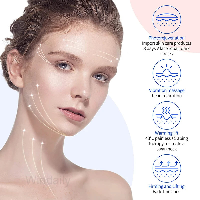 Electric Gua Sha Facial Massager Microcurrent Anti-Aging Face Lifter Skin Tightening Device Portable Face Sculpting Beauty Tool