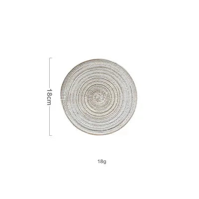 1pcs Round Table Mat Woven Ramie Placemats Anti Slip Dining Table Mats Non-Slip Tableware Bowl Pads Kitchen Drink Cup Coasters
